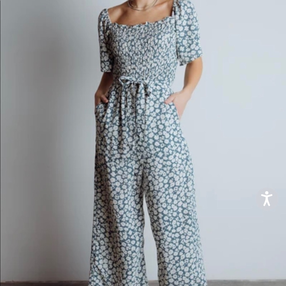Hayden LA Smocked Bust Floral Jumpsuit